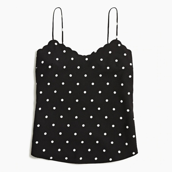 NWT J. Crew Cami Top Scalloped Polka Dot Size 2 - Picture 3 of 6